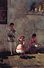Thomas Eakins Canvas Paintings - A Street Scene in Seville